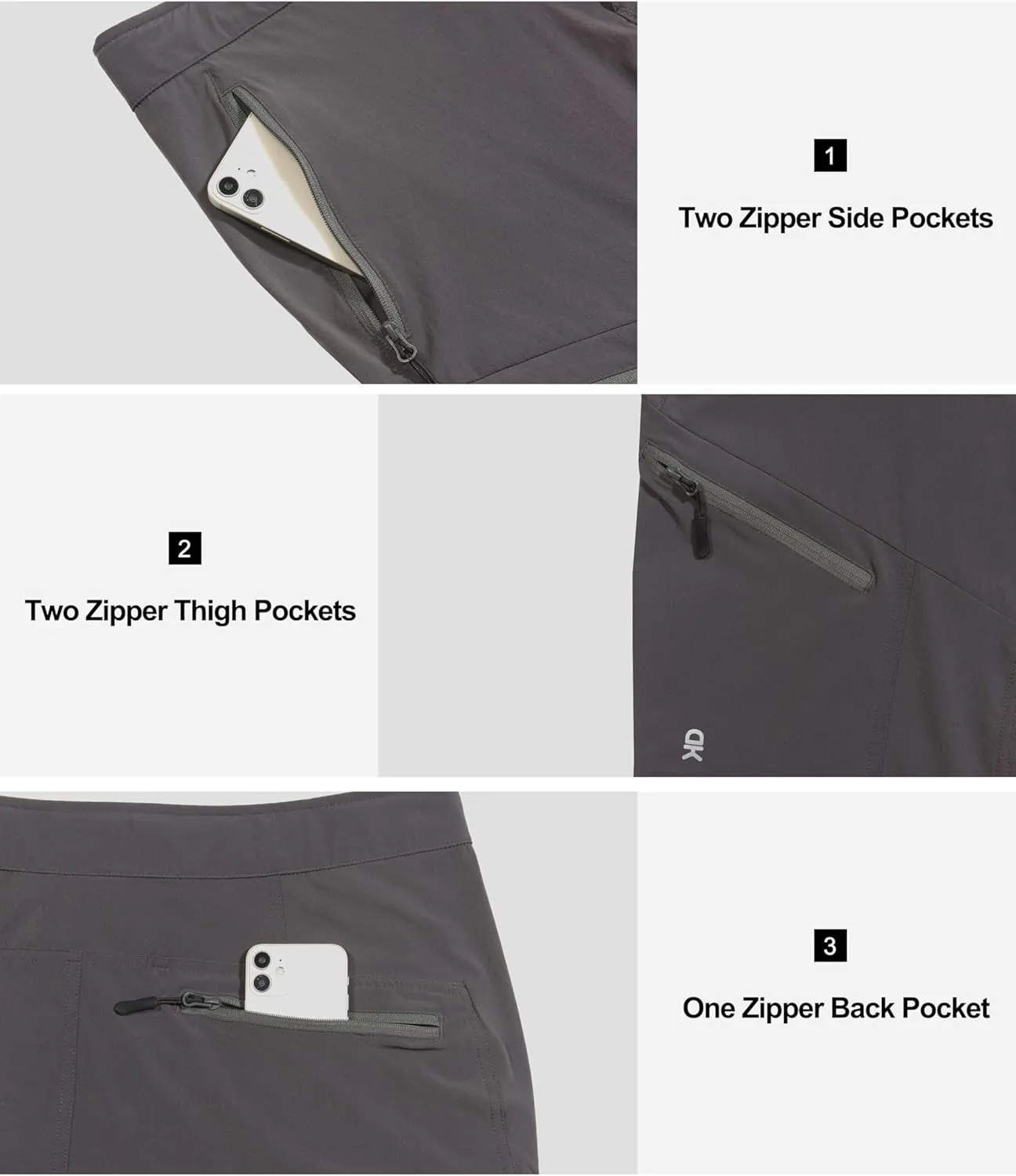 Little Donkey Andy Men's UPF 50 Lightweight Quick Dry Hiking Pants with Zipper Pockets for Outdoor Travel