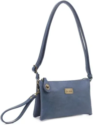 Liz Soto Ella Womens Crossbody Purse and Wristlet - PU Leather Wallet and Over the Shoulder Bags with Wrist Strap