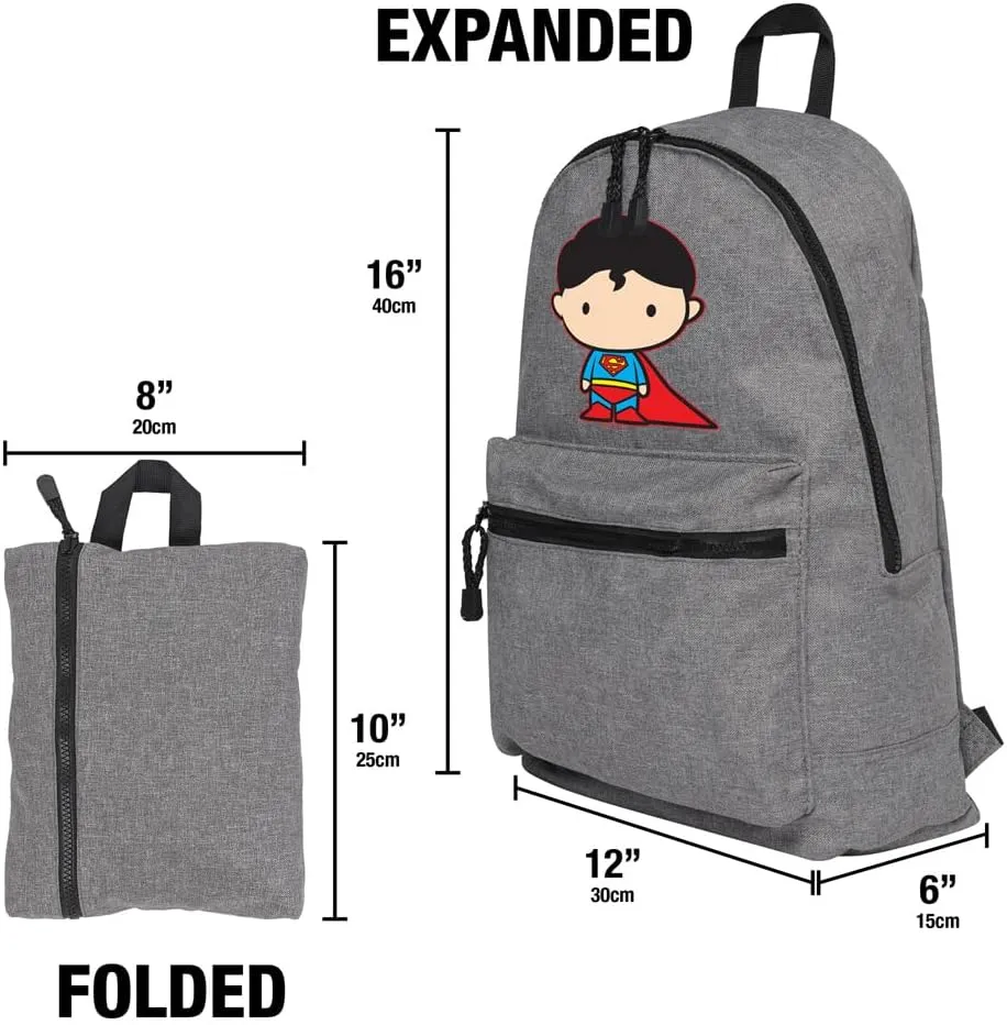 LOGOVISION Superman Cute Chibi Character Lightweight Backpack for Work School Daily Use Packable for Travel