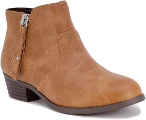 LONDON FOG Girls Black Alley Ankle Boot, Water Resistant, 1 inch Heel, Functioning Zipper