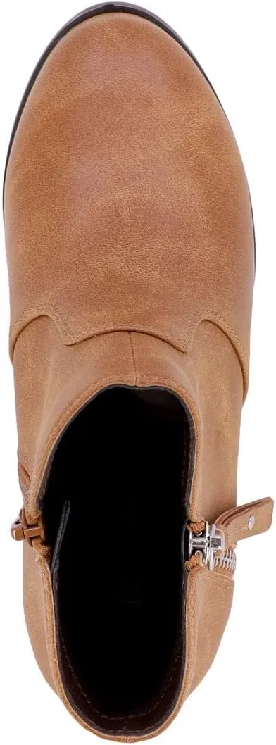LONDON FOG Girls Black Alley Ankle Boot, Water Resistant, 1 inch Heel, Functioning Zipper