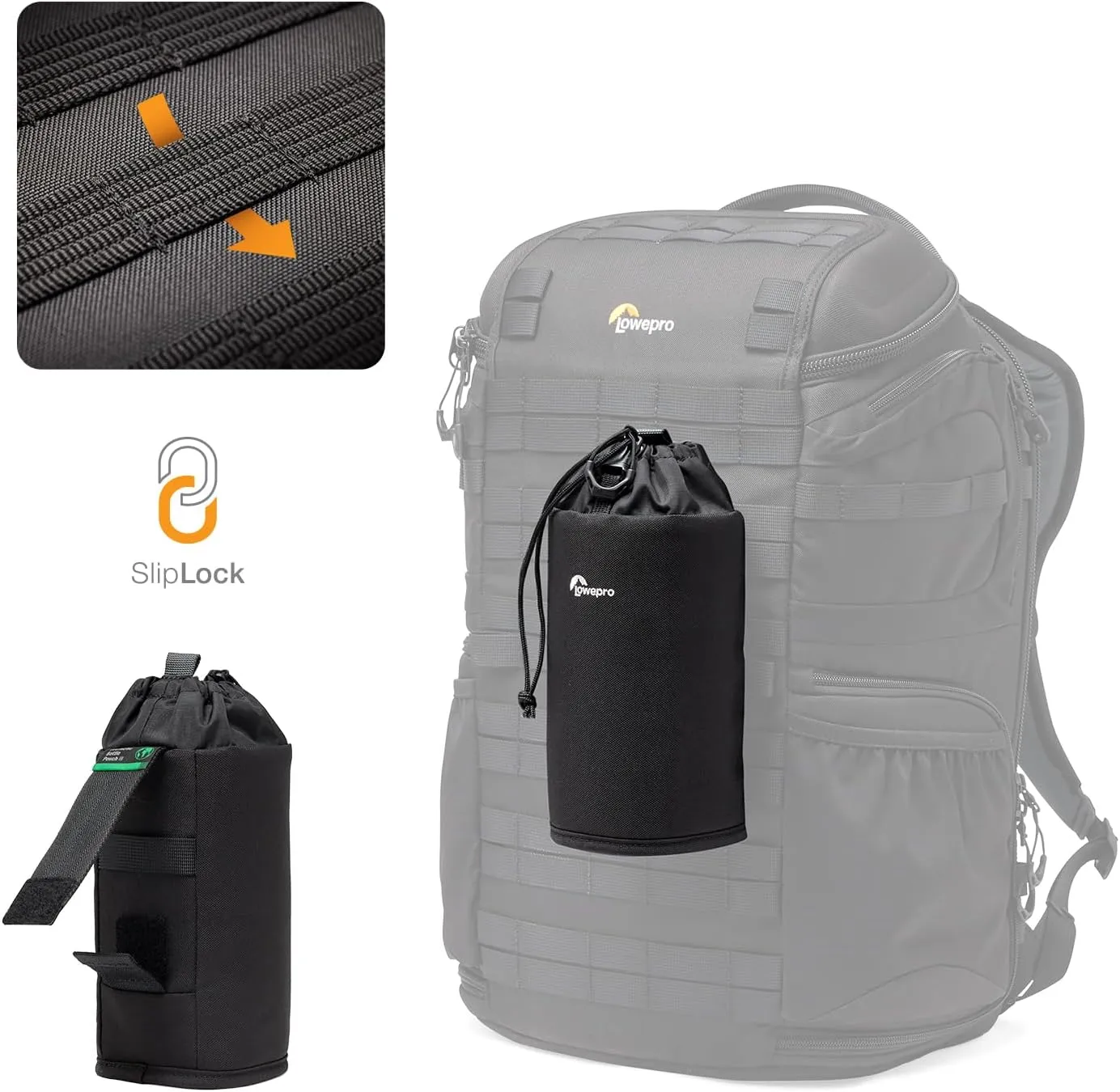 Lowepro ProTactic Bottle Pouch III Compatible with ProTactic Camera Backpack 350/450 III Modular System, Insulated Pouch, Holds Water Bottles Up to 1L, Water Bottle Carrier, Camera Accessories