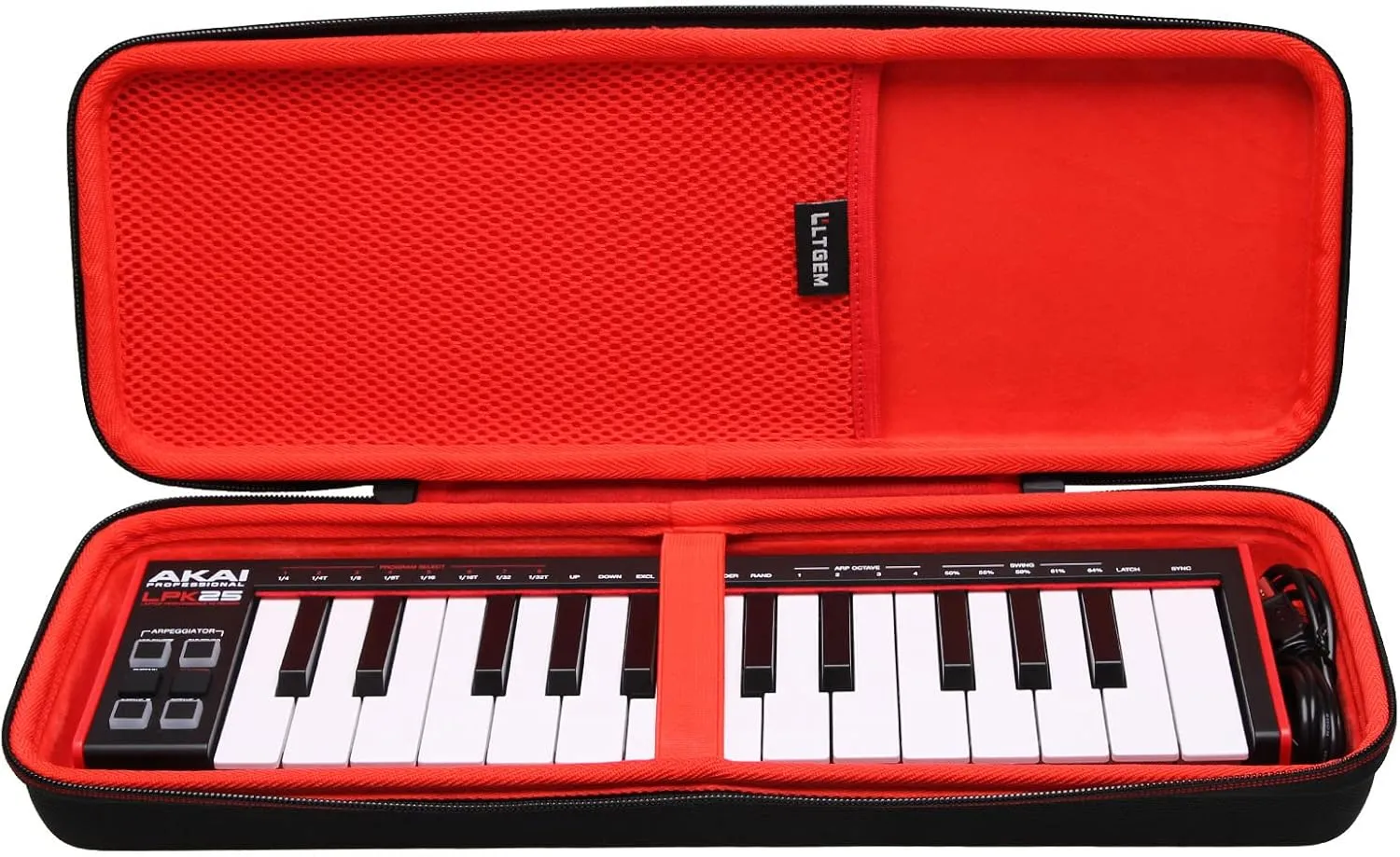 LTGEM Travel Hard Carrying Case for AKAI Professional LPK25 - USB MIDI Keyboard Controller(New Model)
