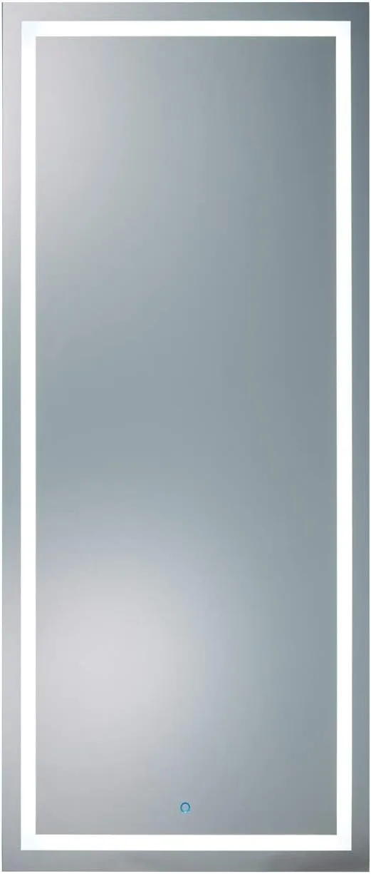 Lumina LED Salon Mirror & Storage Server, Extra-Large Full-Length Mirror, Built-in Dimmable LED Light, Easy & Accessible On/Off Button, in Silver, PIB-9110-SER-SIL