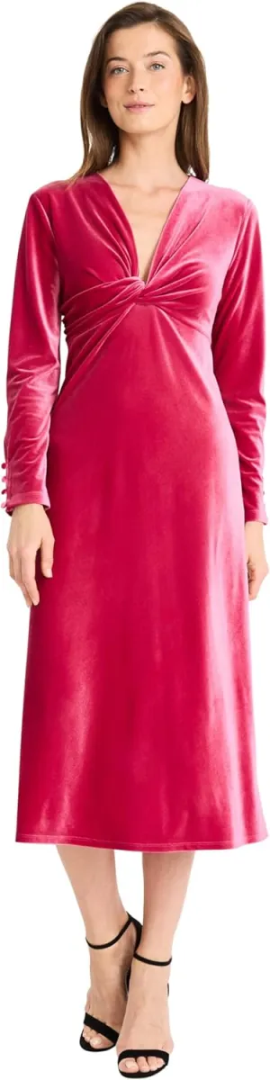 Maggy London Women's Twist V-Neck Bias Skirt Midi