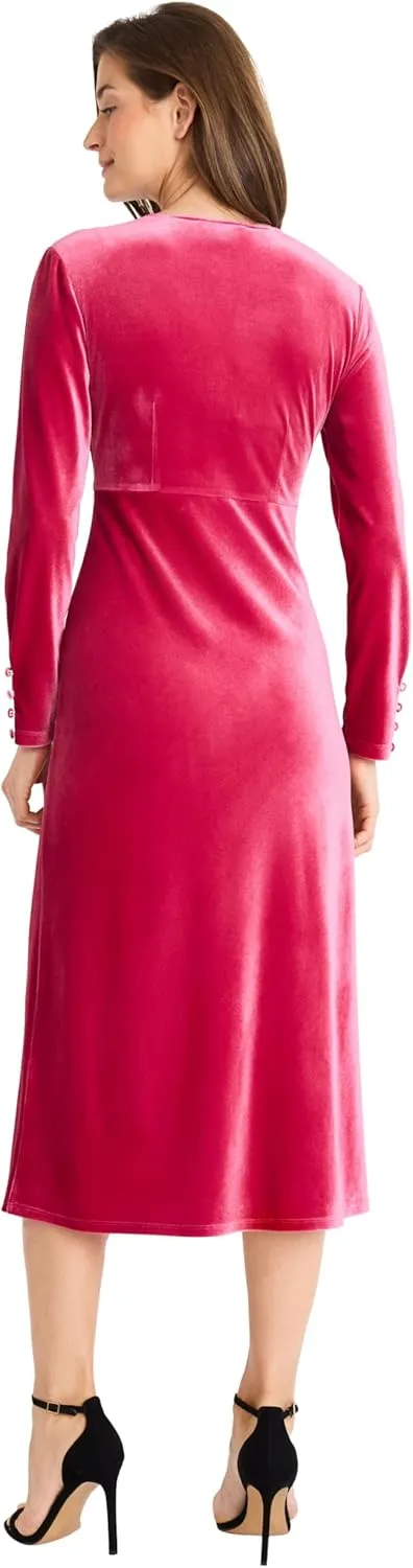 Maggy London Women's Twist V-Neck Bias Skirt Midi