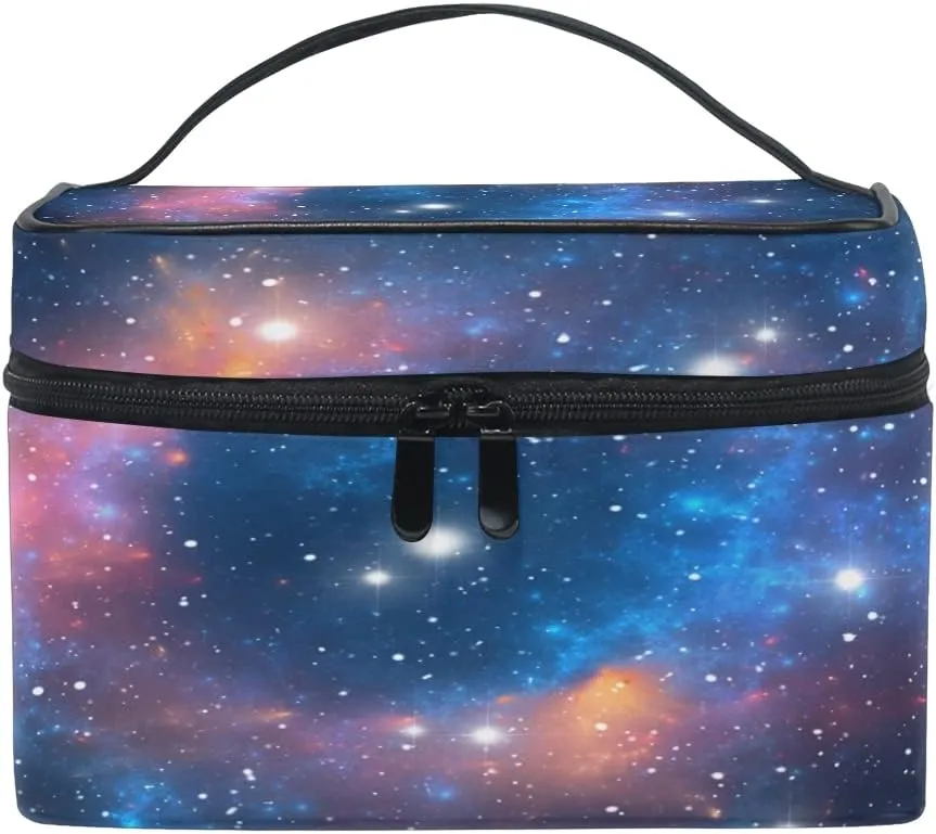 Makeup Bag, Colorful Space Star Nebula Travel Makeup Organizer Bag Cosmetic Cases Toiletry Bags for Girl Women Ladies