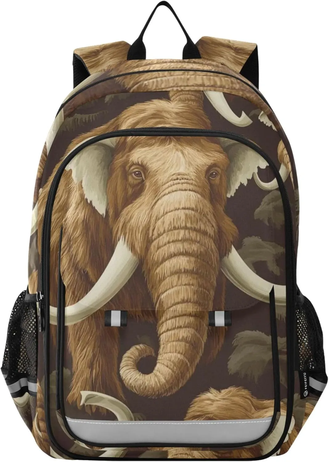 Mammoth Elephants Backpack Lightweight Bookbag Travel Backpack College School Laptop Bag with Reflective Stripes