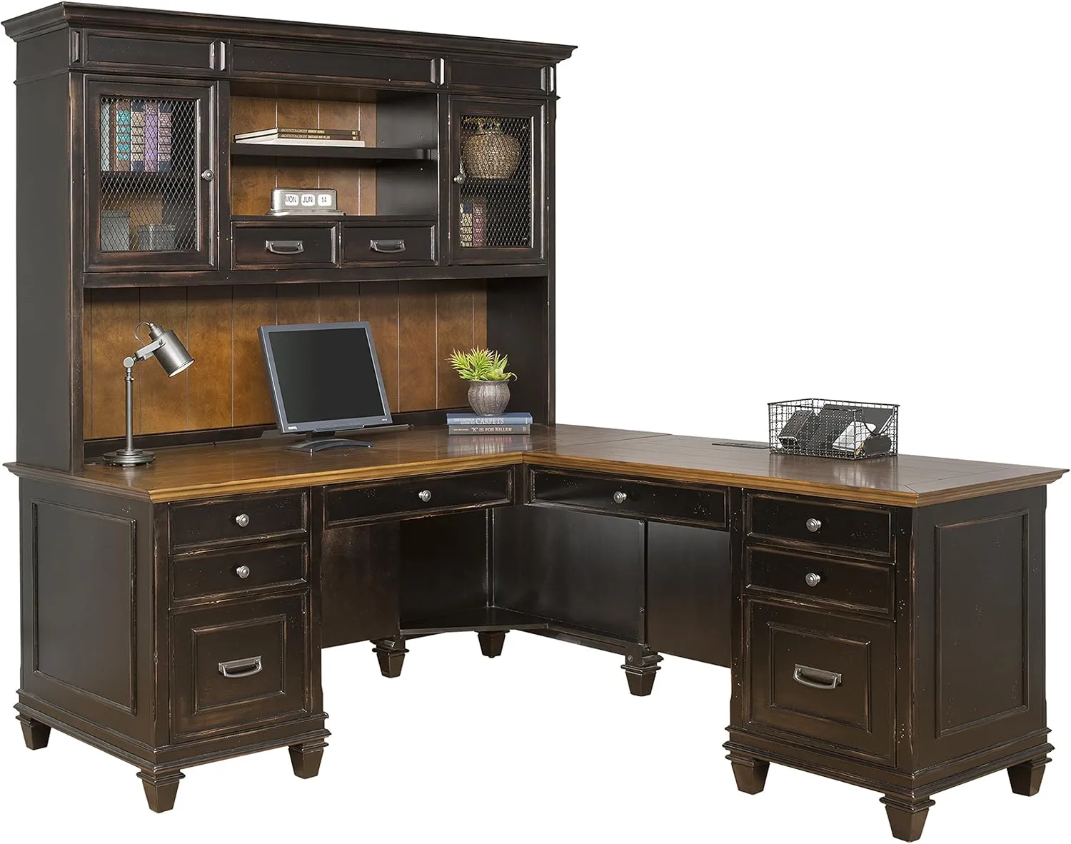 Martin Furniture Hartford Hutch, Brown - Fully Assembled