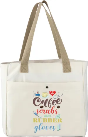 MBMSO Nurse Life Tote Bag Nursing Gifts Coffee Scrubs and Rubber Gloves Beach Bag Nurse Work Tote Bag Nurse Appreciation Gift