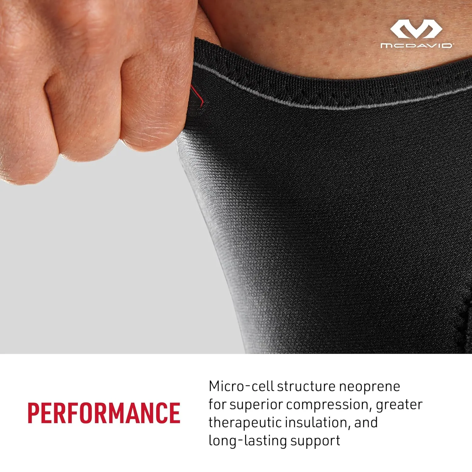 McDavid 402 Knee Support With Open Patella, Black, Large