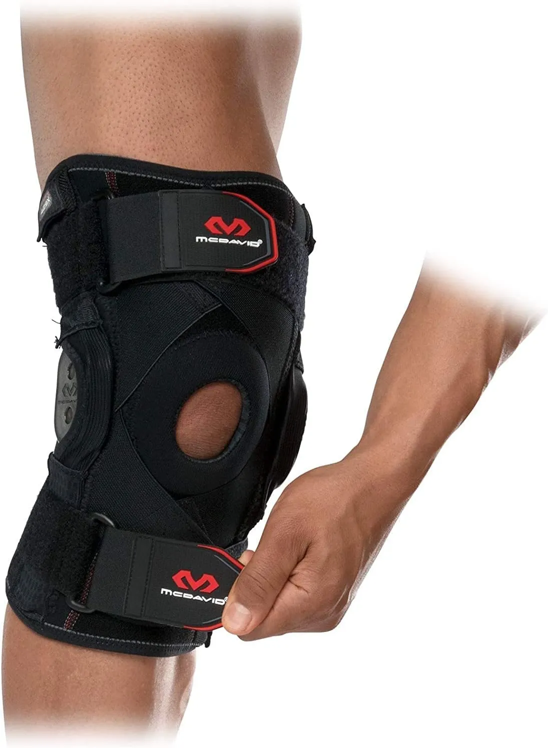 McDavid Hinged Knee Brace for Men and Women, Knee Brace with Side Stabilizers, Knee Compression Sleeves and Stability Straps for ACL, LCL, Arthritis, Tendonitis, MCL, Patella, Left and Right