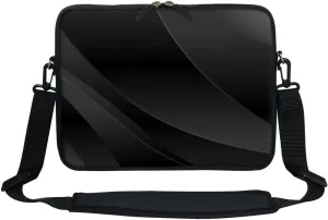Meffort Inc 12 Inch Neoprene Laptop Sleeve Bag - Water Resistant, Hidden Handle, Adjustable Shoulder Strap, Dual Zipper, Fits Up to 11.6” - 12" Laptops - Black Gray