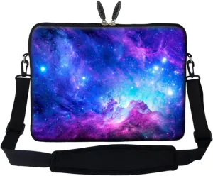 Meffort Inc 15 15.6 inch Neoprene Laptop Sleeve Bag Carrying Case with Hidden Handle and Adjustable Shoulder Strap - Galaxy