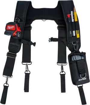MELOTOUGH Tool Belt Suspenders Construction Bag Suspenders Padded Work belt Suspenders for Carpenter/Electrician/Roofing/Farmer work Suspension Rig(H Back)