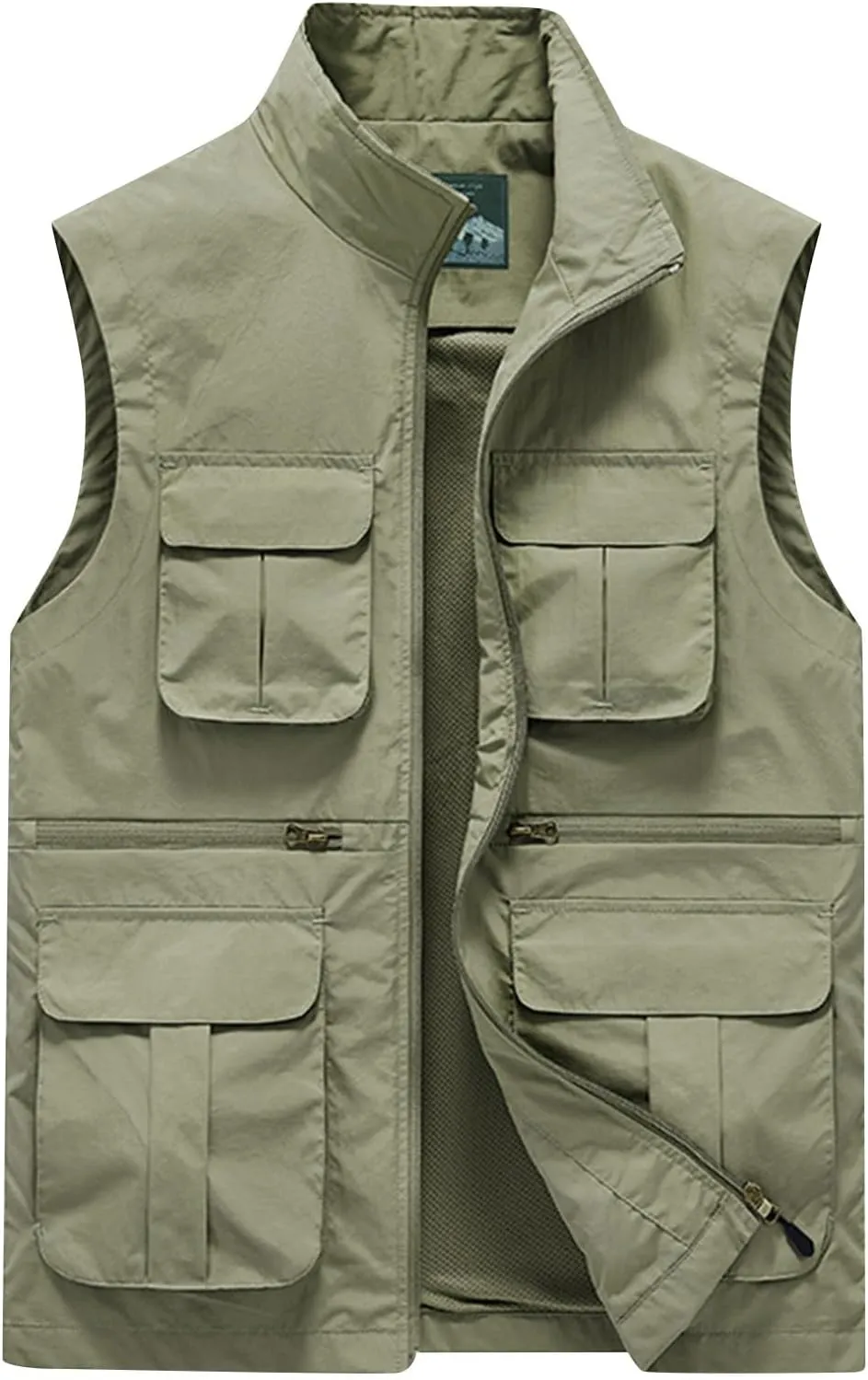 Men Utility Cargo Vest Outdoor Lightweight Multi-Pocketed Fishing Safari Travel Work Photo Vest Outerwear Man Vests