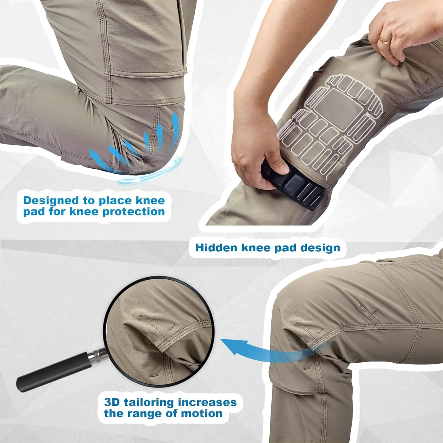 Men's 4 Way Stretch Outdoor Cargo Pants All Season with Multi Pocket Utility Work Pant