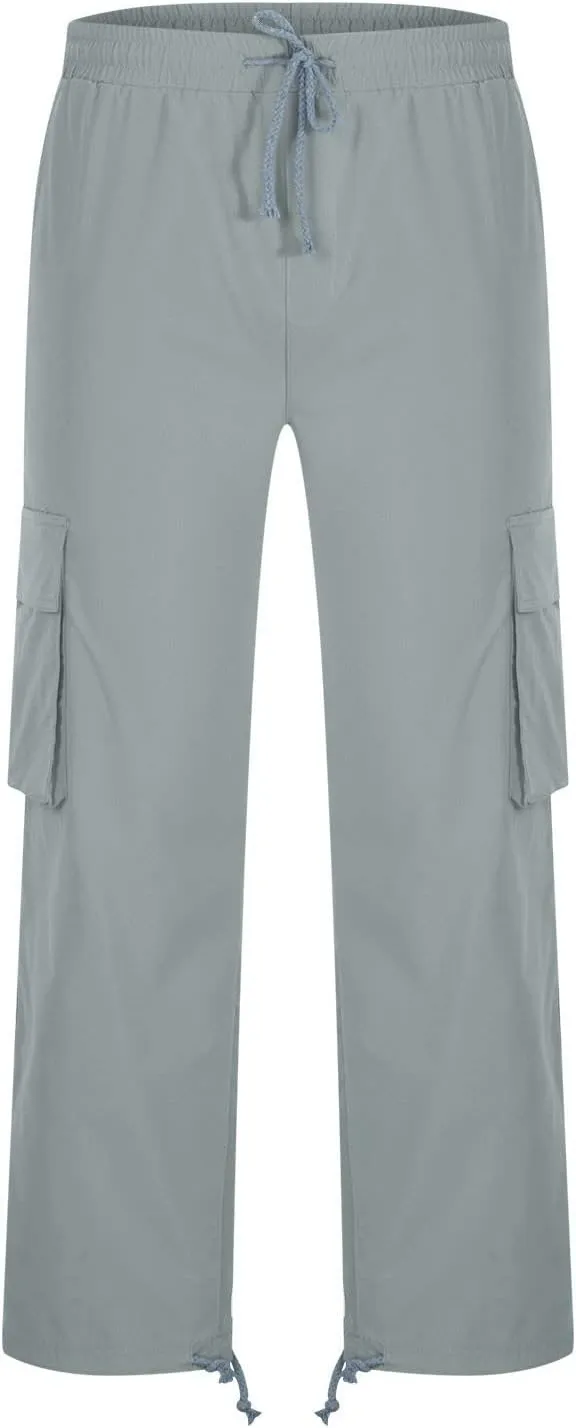 Mens Cargo Pants Casual Baggy Utility Work Hiking Joggers Athletic Big and Tall Sweatpants with Multi Pockets