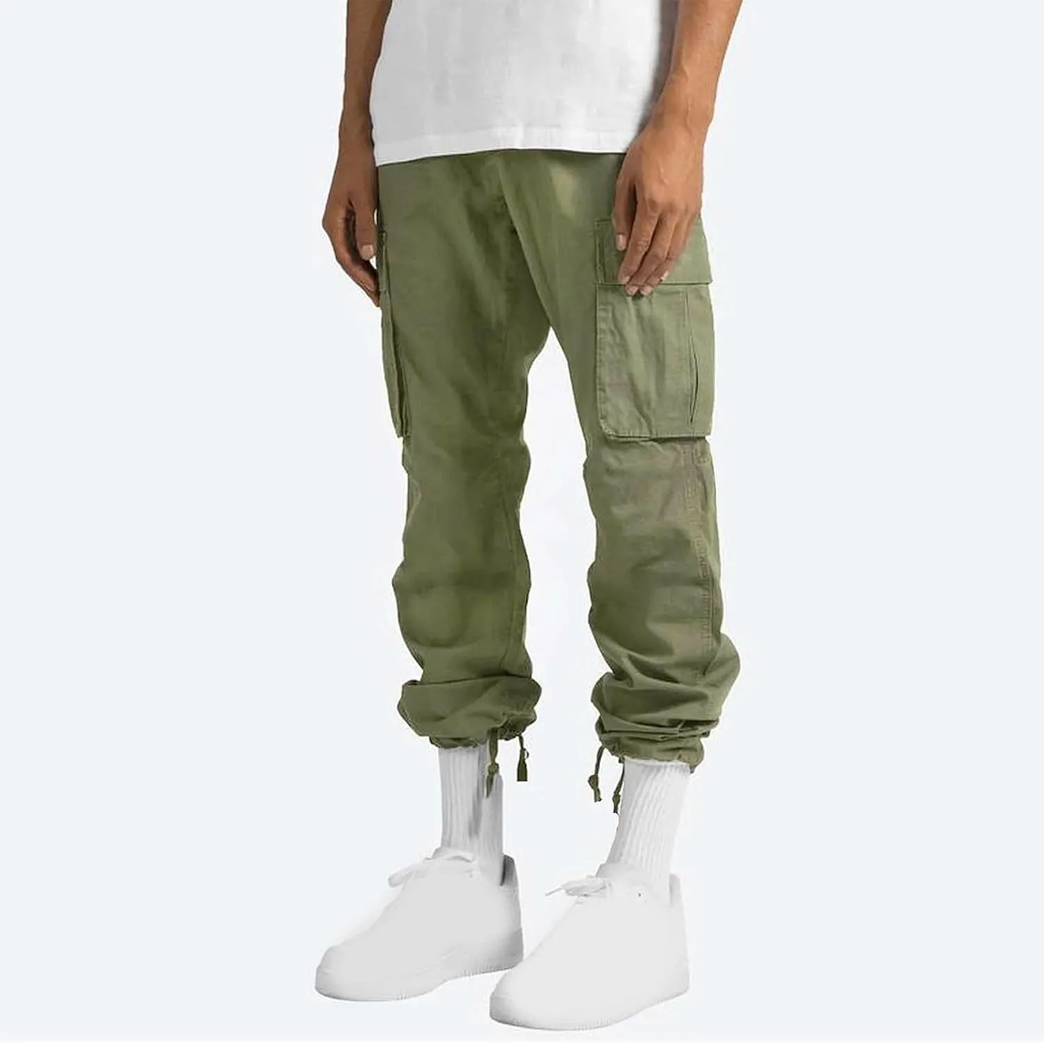 Mens Cargo Pants Casual Baggy Utility Work Hiking Joggers Athletic Big and Tall Sweatpants with Multi Pockets