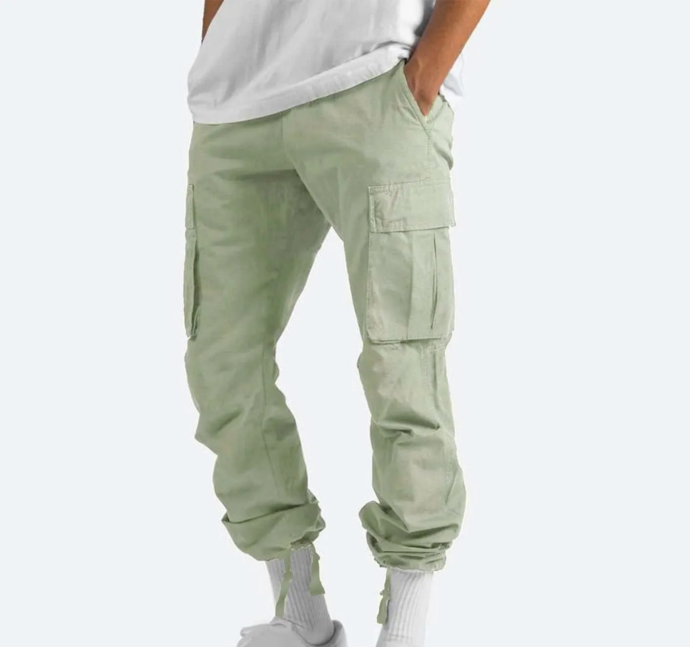 Mens Cargo Pants Casual Baggy Utility Work Hiking Joggers Athletic Big and Tall Sweatpants with Multi Pockets