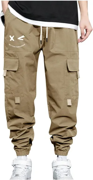 Mens Caro Pants Casual Athletic Work Hiking Joggers Elastic Waist Loose Baggy Utility Outdoor Fashion Sweatpants