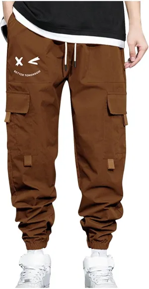 Mens Caro Pants Casual Athletic Work Hiking Joggers Elastic Waist Loose Baggy Utility Outdoor Fashion Sweatpants