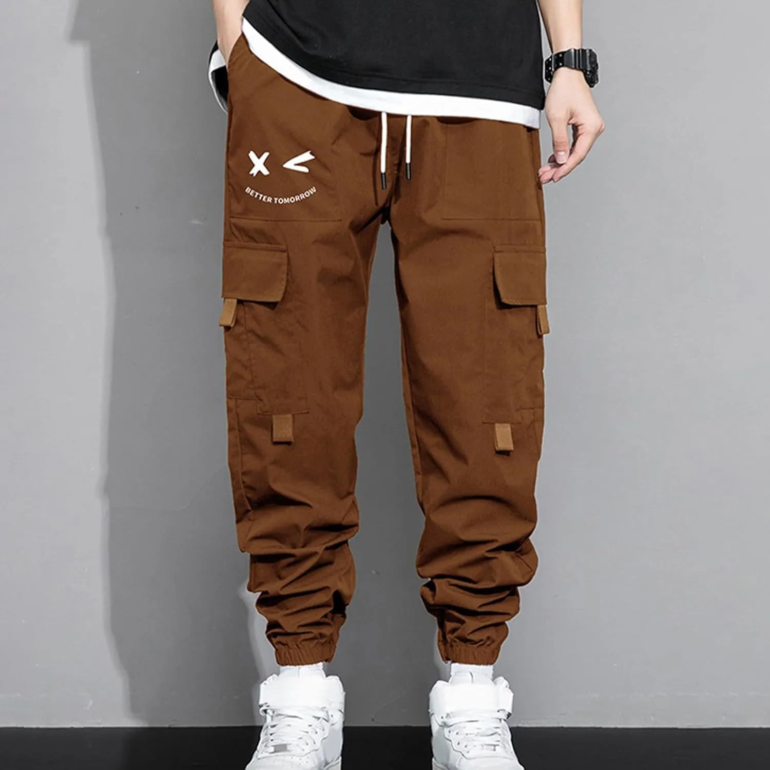 Mens Caro Pants Casual Athletic Work Hiking Joggers Elastic Waist Loose Baggy Utility Outdoor Fashion Sweatpants