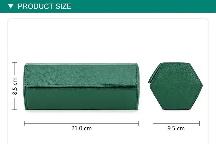 Men's Genuine Leather 3-Slot Watch Display Organizer