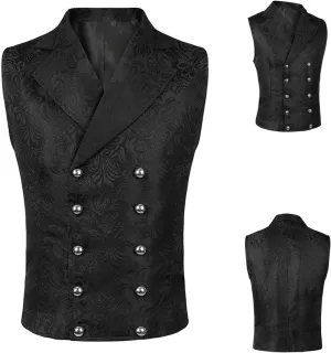 Men's Gothic Jackets Court Jacquard Tuxedo Slim Vintage Coats Victorian Steampunk Overcoat Halloween Party Outerwear