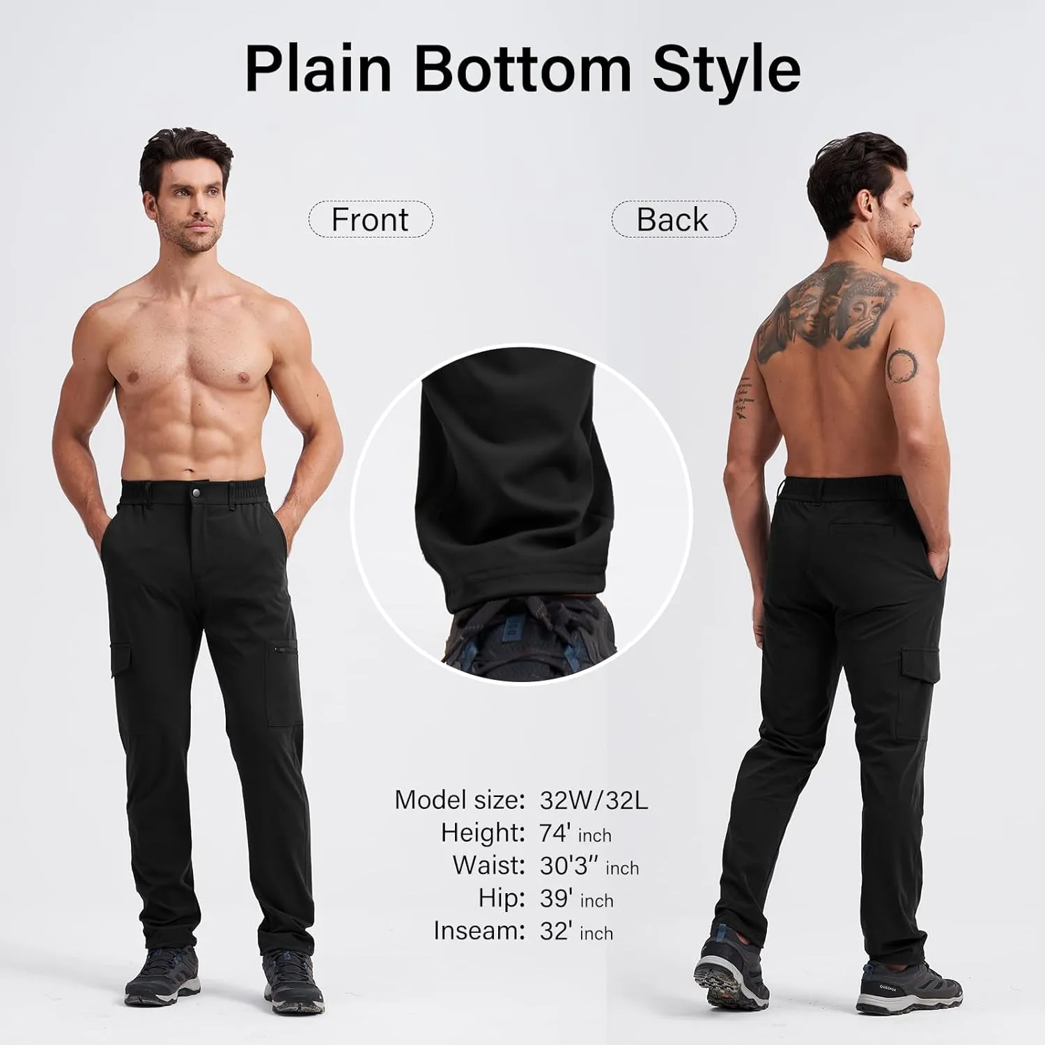 Mens Lightweight Hiking Pants Quick Dry Travel Cargo Pants UPF 50  Outdoor Stretch Trousers with 5 Utility Pockets