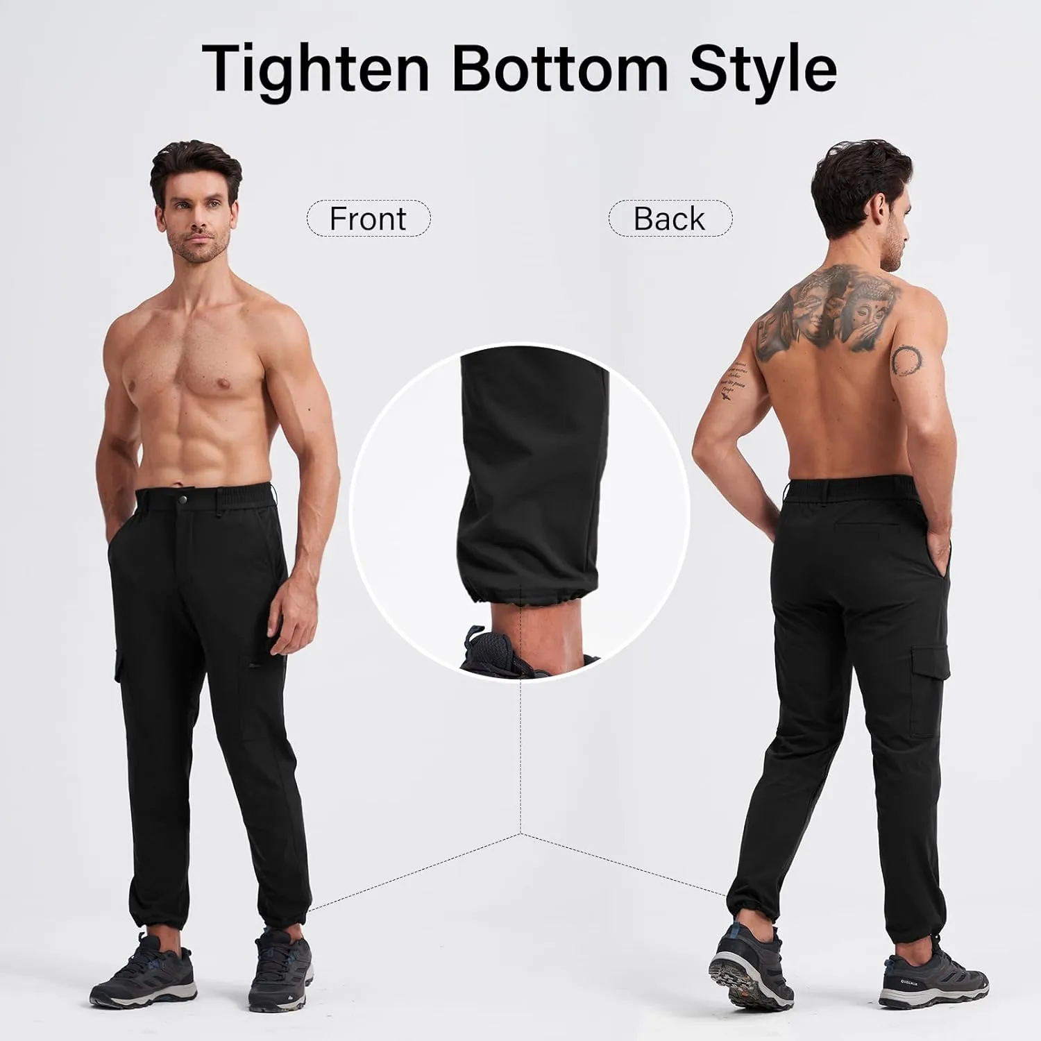 Mens Lightweight Hiking Pants Quick Dry Travel Cargo Pants UPF 50  Outdoor Stretch Trousers with 5 Utility Pockets