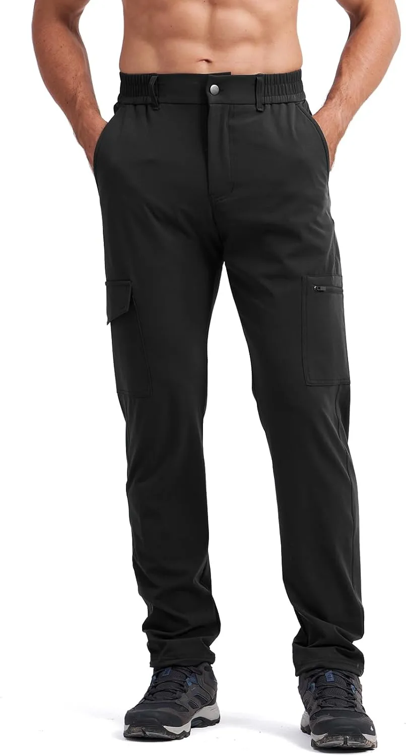 Mens Lightweight Hiking Pants Quick Dry Travel Cargo Pants UPF 50  Outdoor Stretch Trousers with 5 Utility Pockets