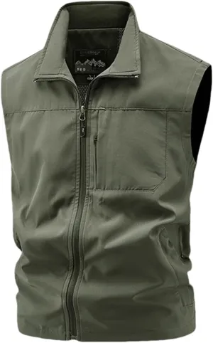 Men's Sleeveless Safari Travel Cargo Vest with Pockets Casual Utility Outdoors Travel Sports Work Fishing Vest