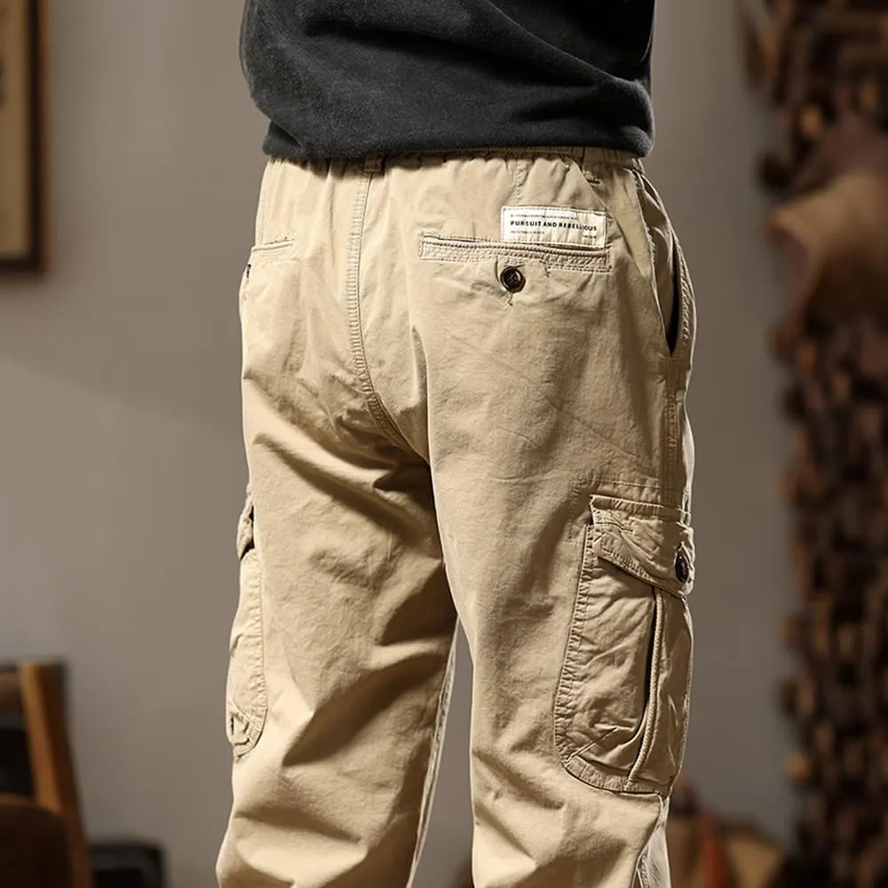 Men's Tactical Cargo Pants Cotton Regular Fit Multi Pockets Work Pants