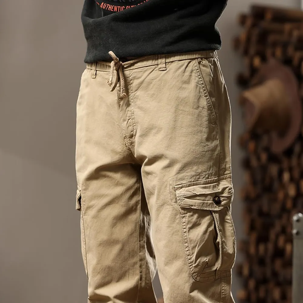 Men's Tactical Cargo Pants Cotton Regular Fit Multi Pockets Work Pants