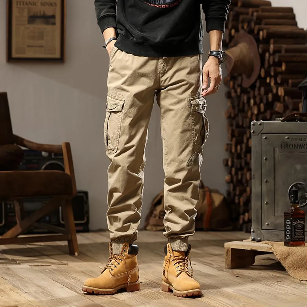 Men's Tactical Cargo Pants Cotton Regular Fit Multi Pockets Work Pants