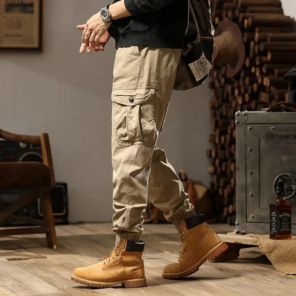 Men's Tactical Cargo Pants Cotton Regular Fit Multi Pockets Work Pants