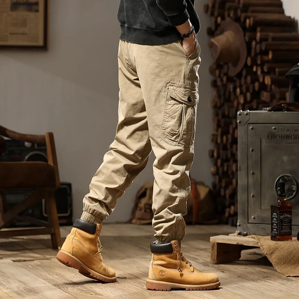 Men's Tactical Cargo Pants Cotton Regular Fit Multi Pockets Work Pants