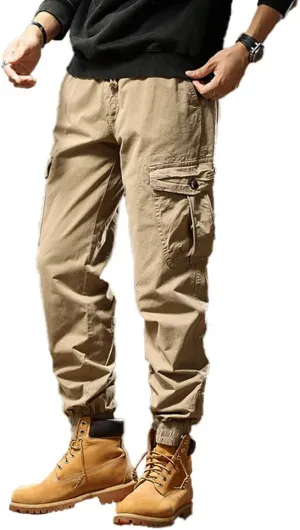 Men's Tactical Cargo Pants Cotton Regular Fit Multi Pockets Work Pants
