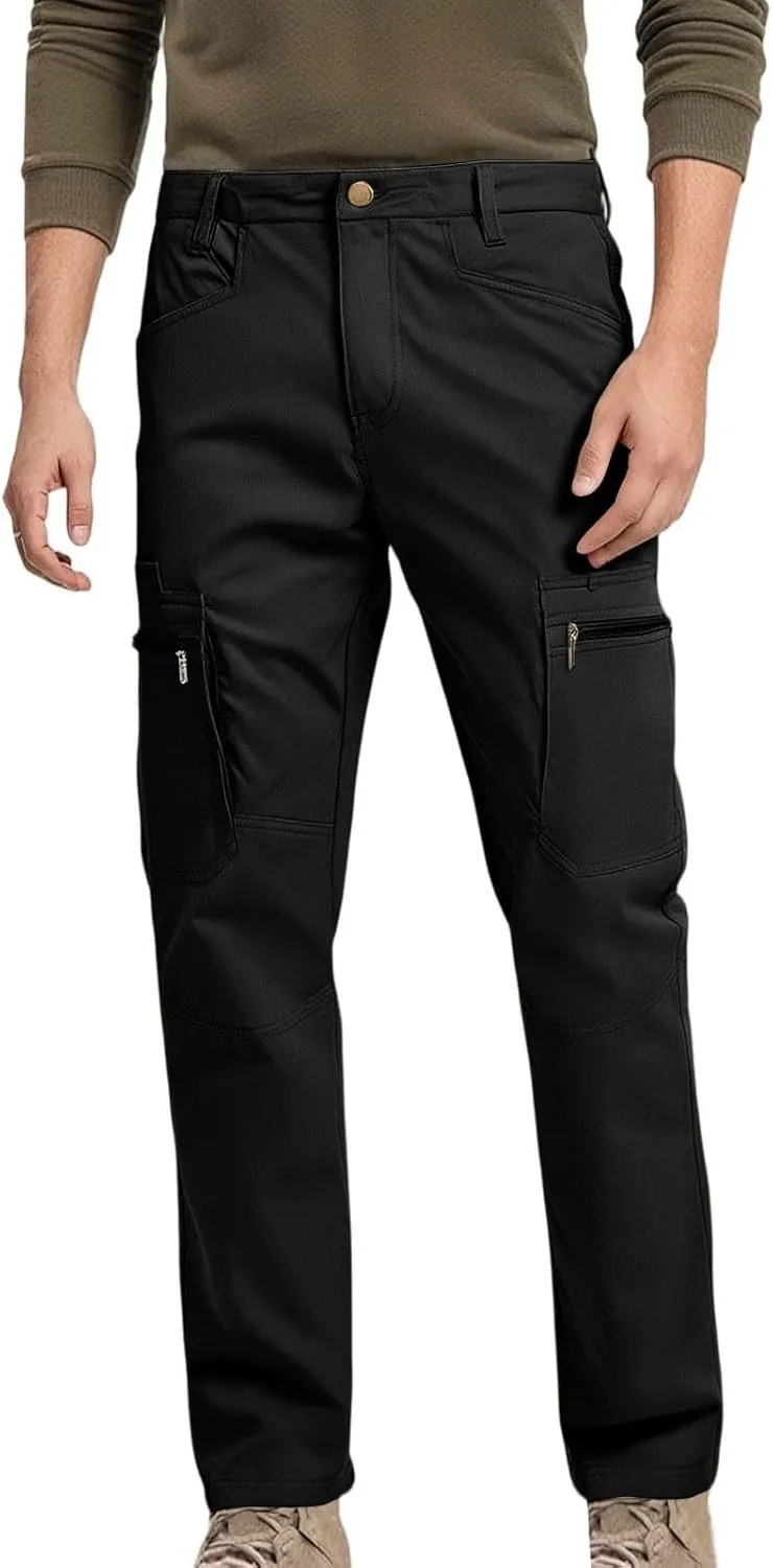 Mens Tactical Work Cargo Pants Waterproof Ripstop Stretch Quick Dry Pants Relaxed Fit Utility Outdoor Apparel