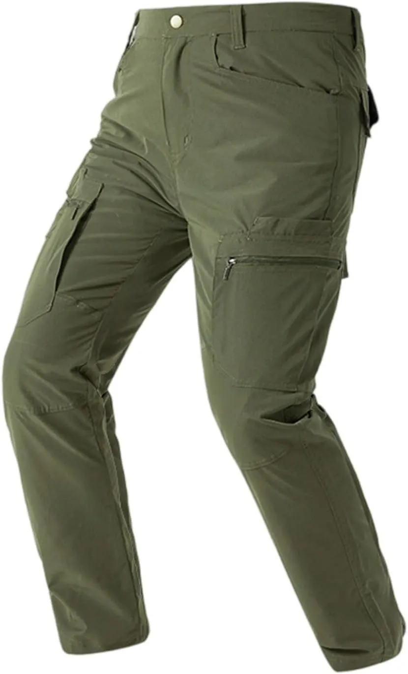 Mens Tactical Work Cargo Pants Waterproof Ripstop Stretch Quick Dry Pants Relaxed Fit Utility Outdoor Apparel