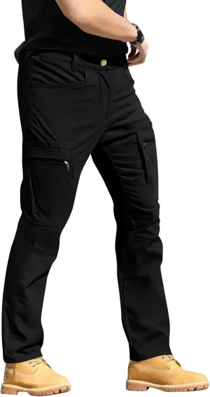Mens Tactical Work Cargo Pants Waterproof Ripstop Stretch Quick Dry Pants Relaxed Fit Utility Outdoor Apparel