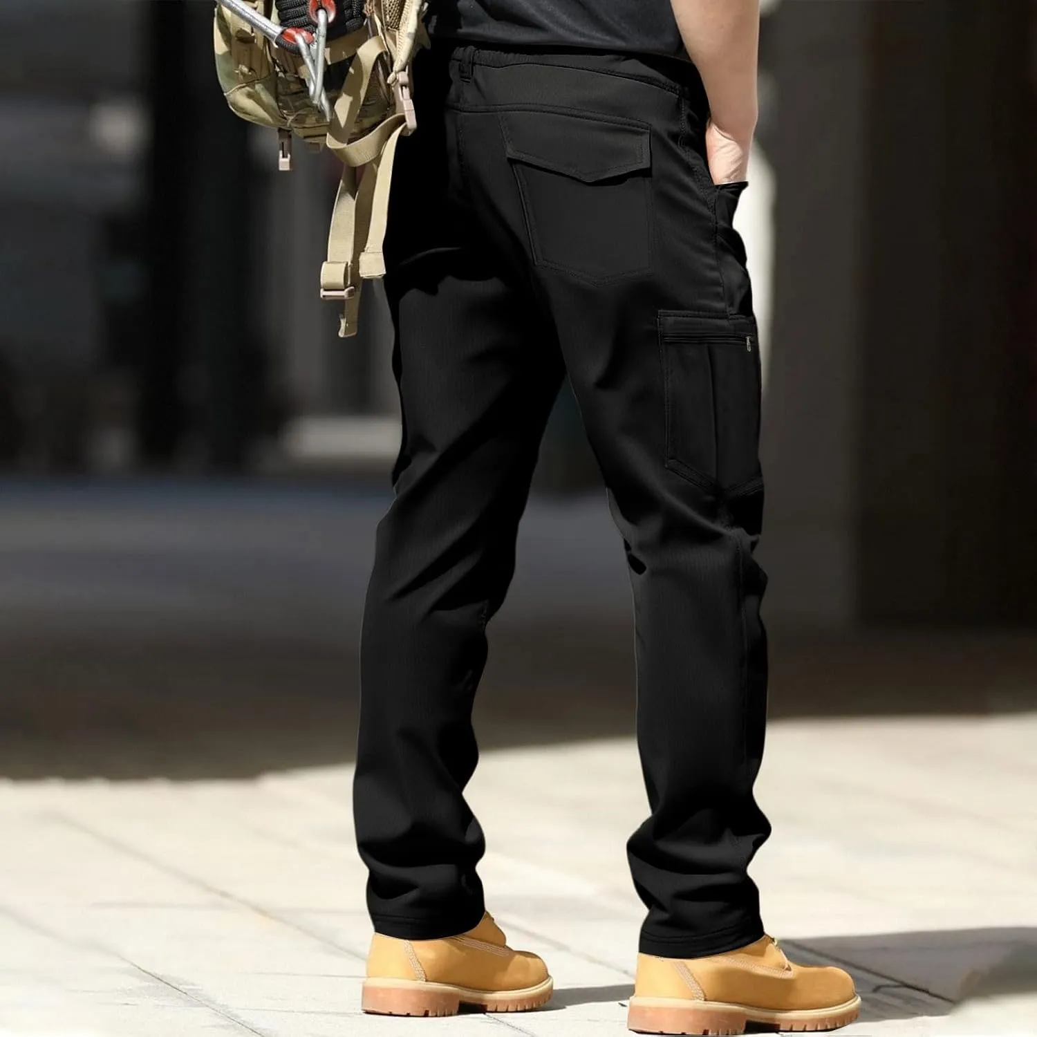 Mens Tactical Work Cargo Pants Waterproof Ripstop Stretch Quick Dry Pants Relaxed Fit Utility Outdoor Apparel
