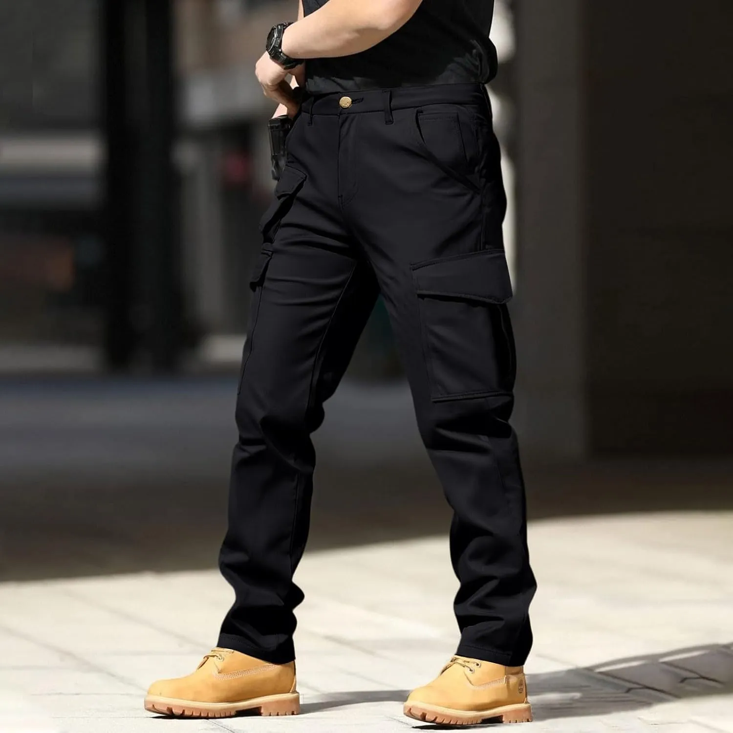 Mens Tactical Work Cargo Pants Waterproof Ripstop Stretch Quick Dry Pants Relaxed Fit Utility Outdoor Apparel