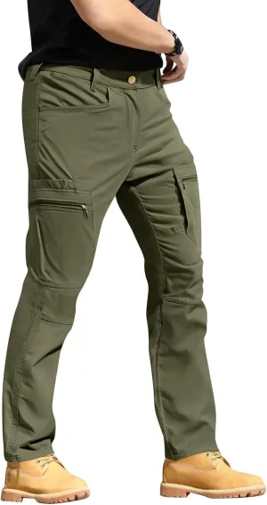 Mens Tactical Work Cargo Pants Waterproof Ripstop Stretch Quick Dry Pants Relaxed Fit Utility Outdoor Apparel