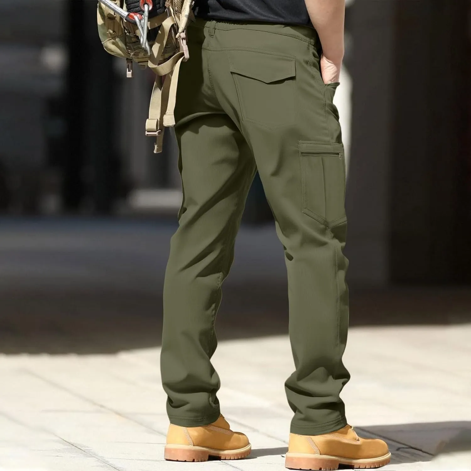 Mens Tactical Work Cargo Pants Waterproof Ripstop Stretch Quick Dry Pants Relaxed Fit Utility Outdoor Apparel