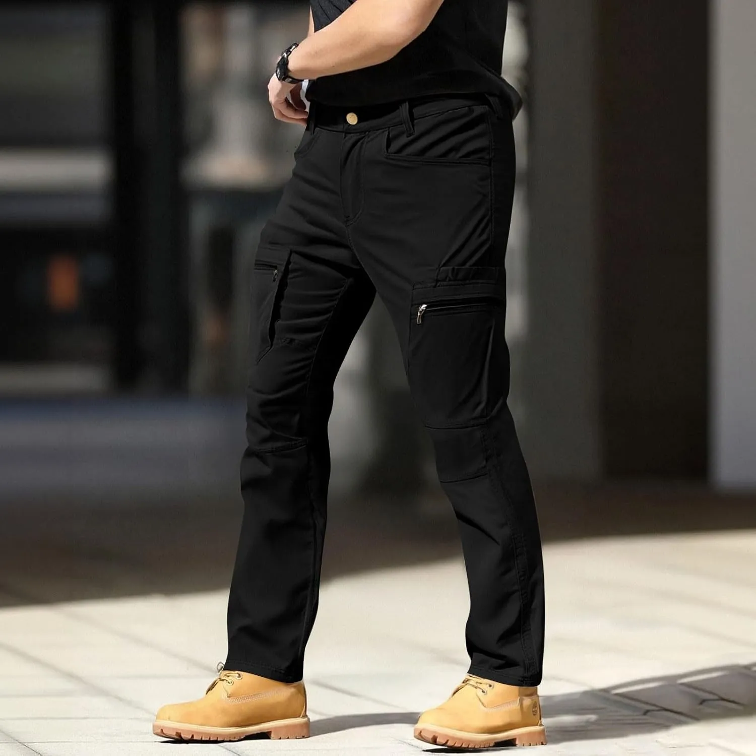 Mens Tactical Work Cargo Pants Waterproof Ripstop Stretch Quick Dry Pants Relaxed Fit Utility Outdoor Apparel