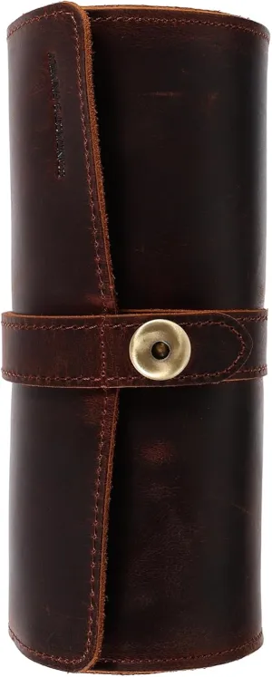 Men's Watch Organizer Leather Watch Roll Case for Automatic Travel Dress Fashion Decorative Storage