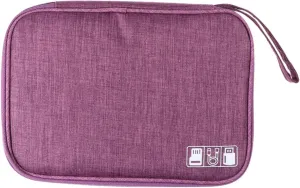 MERRYHAPY Multi Purpose Digital Storage Pouch Large Capacity Cable Organizer Bag for Earphones Power Banks Chargers Portable Travel Case Durable Material Purple