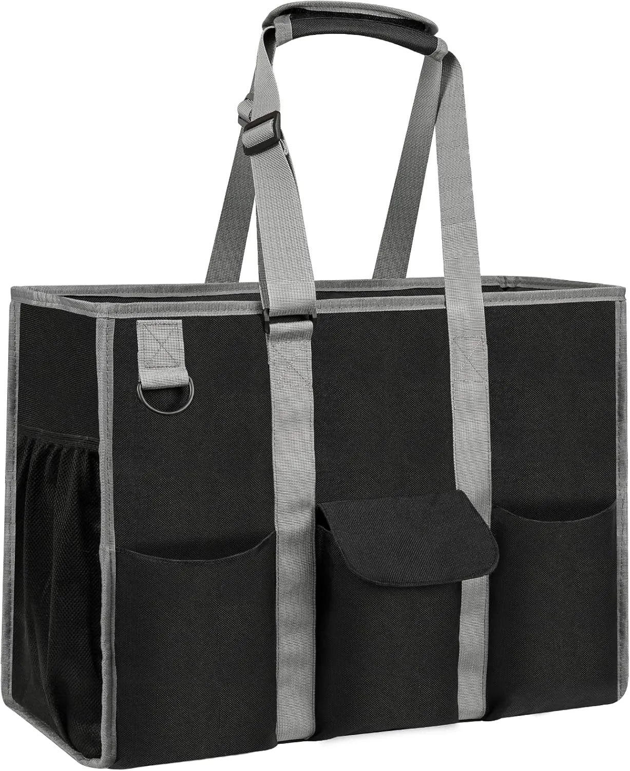 MHOMER Large Utility Tote Bag for Women, Zip-Top Teachers Tote Bag with 12 Pockets, Waterproof Nurse Bag for Working Women
